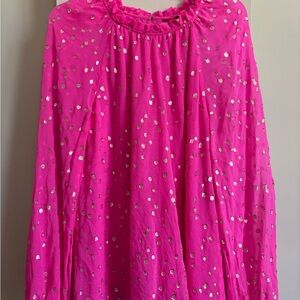 Lilly Pulitzer Pink Sequin A-Line Midi Skirt